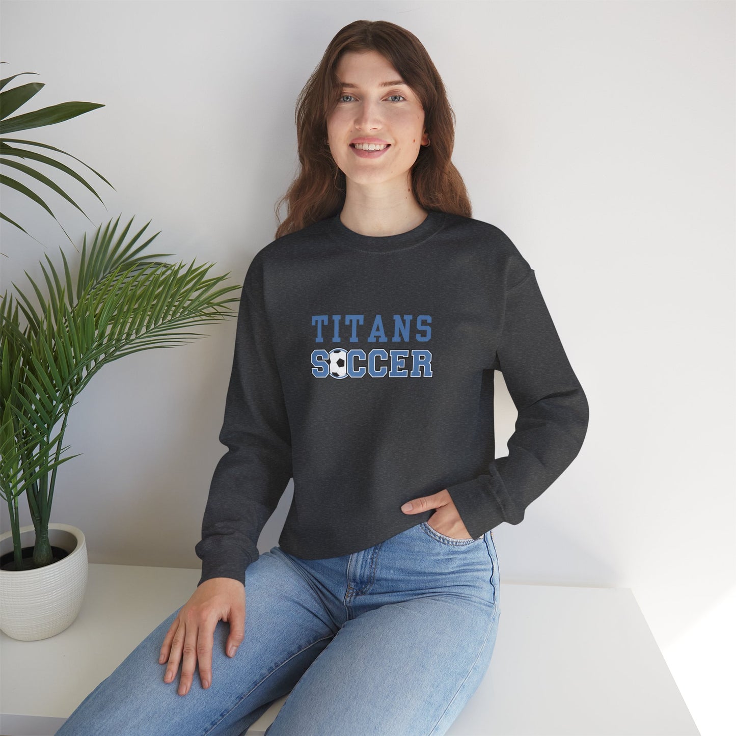 Titans Soccer Crewneck Sweatshirt, Ideal for Parents & Fans, Collins High School Soccer