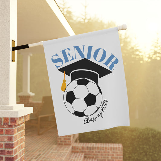 Graduation Banner, Soccer Senior Decorative Flag, Class of 2028 Celebration Decor, Outdoor Graduation Party Sign, Sports-Themed Banner