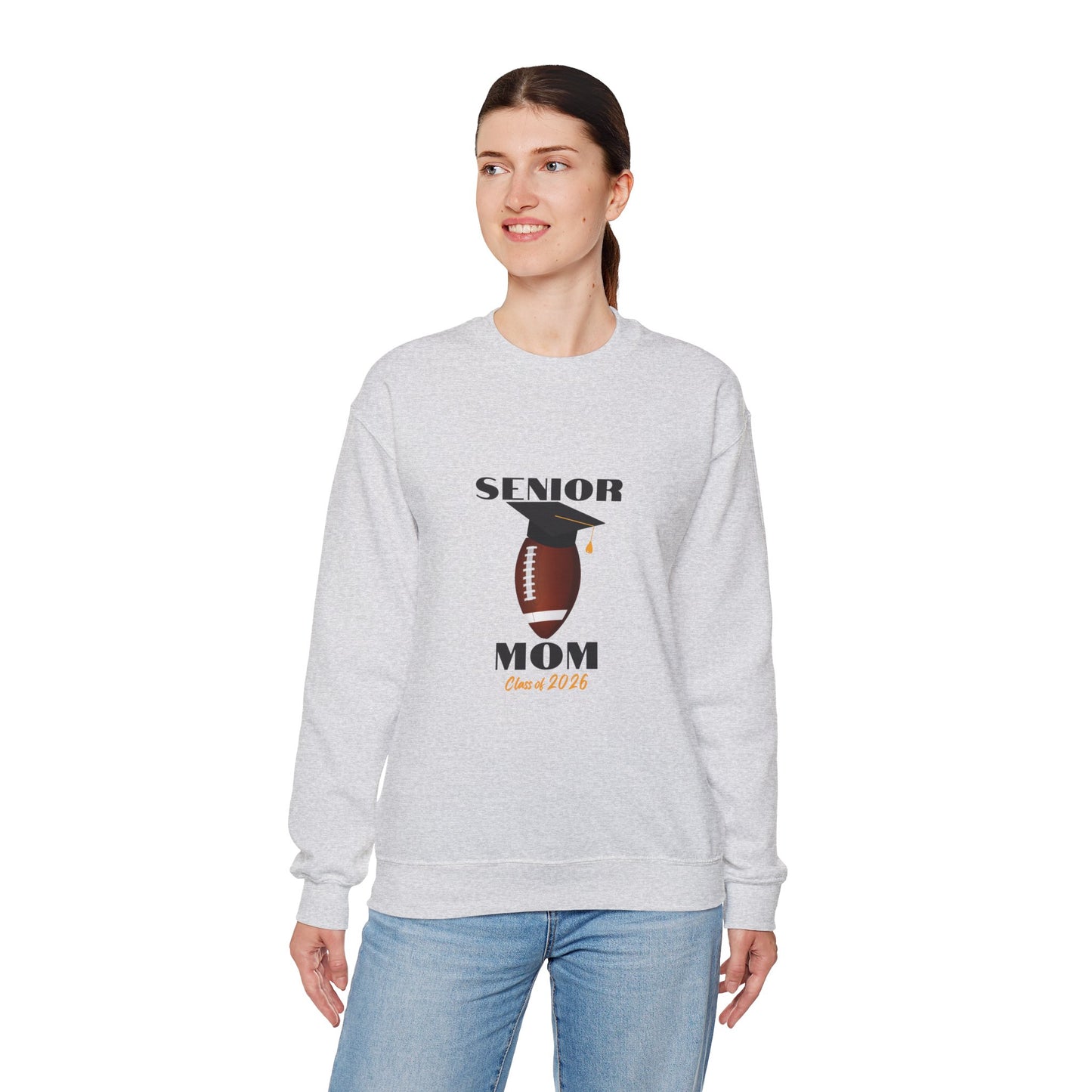 Senior Football Mom Crewneck Sweatshirt - Celebrate Graduation, Perfect Gift for Sports Moms, Comfortable Casual Wear, Unisex Sweater