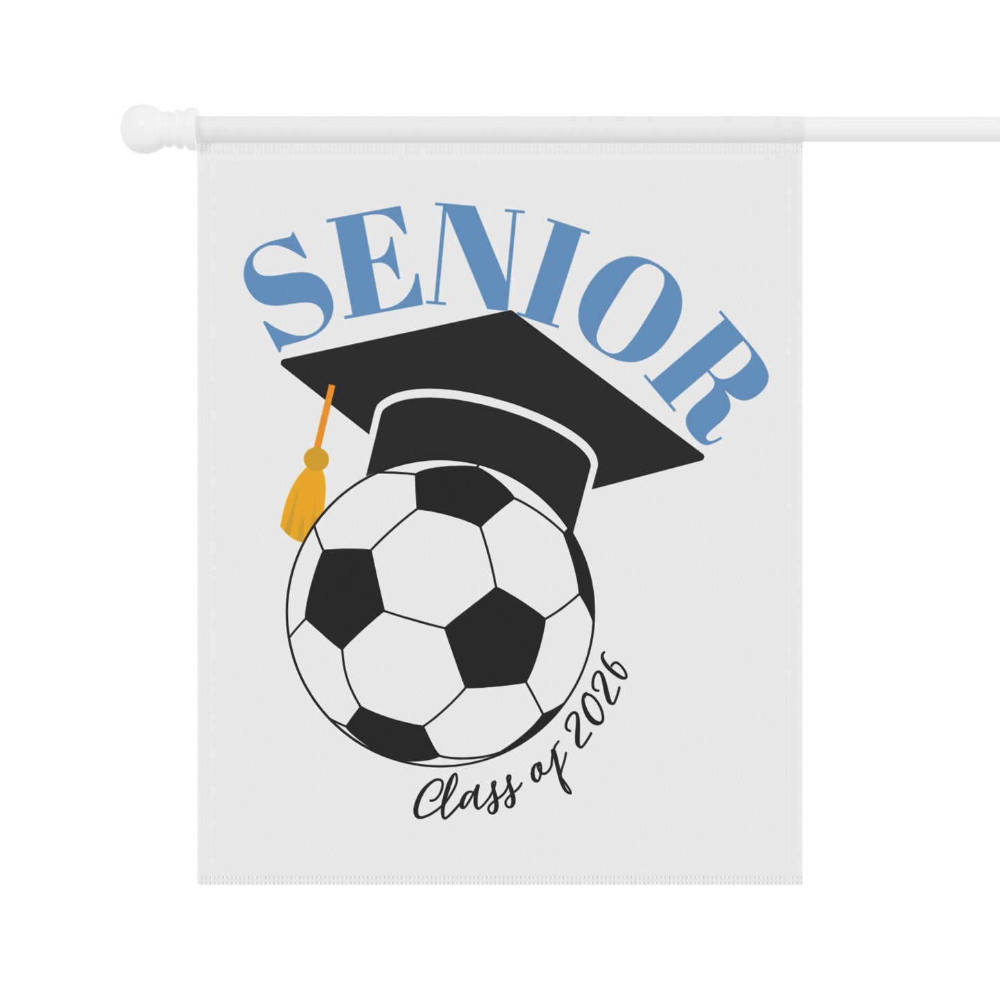 Graduation Banner, Soccer Senior Decorative Flag, Class of 2028 Celebration Decor, Outdoor Graduation Party Sign, Sports-Themed Banner