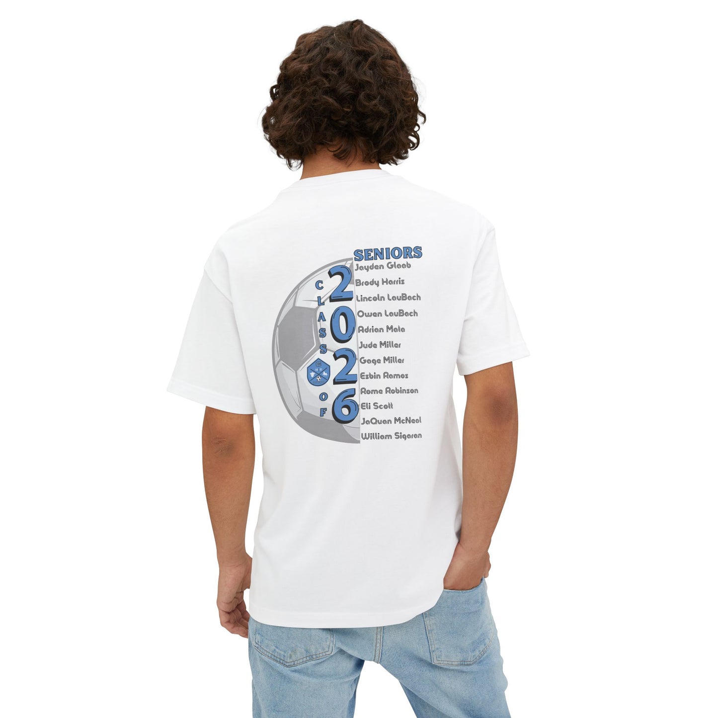 Collins Soccer Seniors Oversized Boxy Tee (Titans Crest), Soccer Senior Tribute, Class of 2026