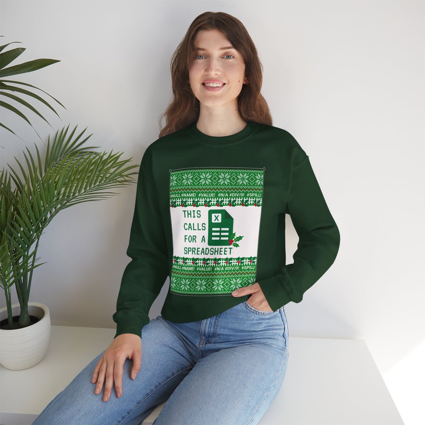 Christmas Calls for a Spreadsheet Crewneck Sweatshirt