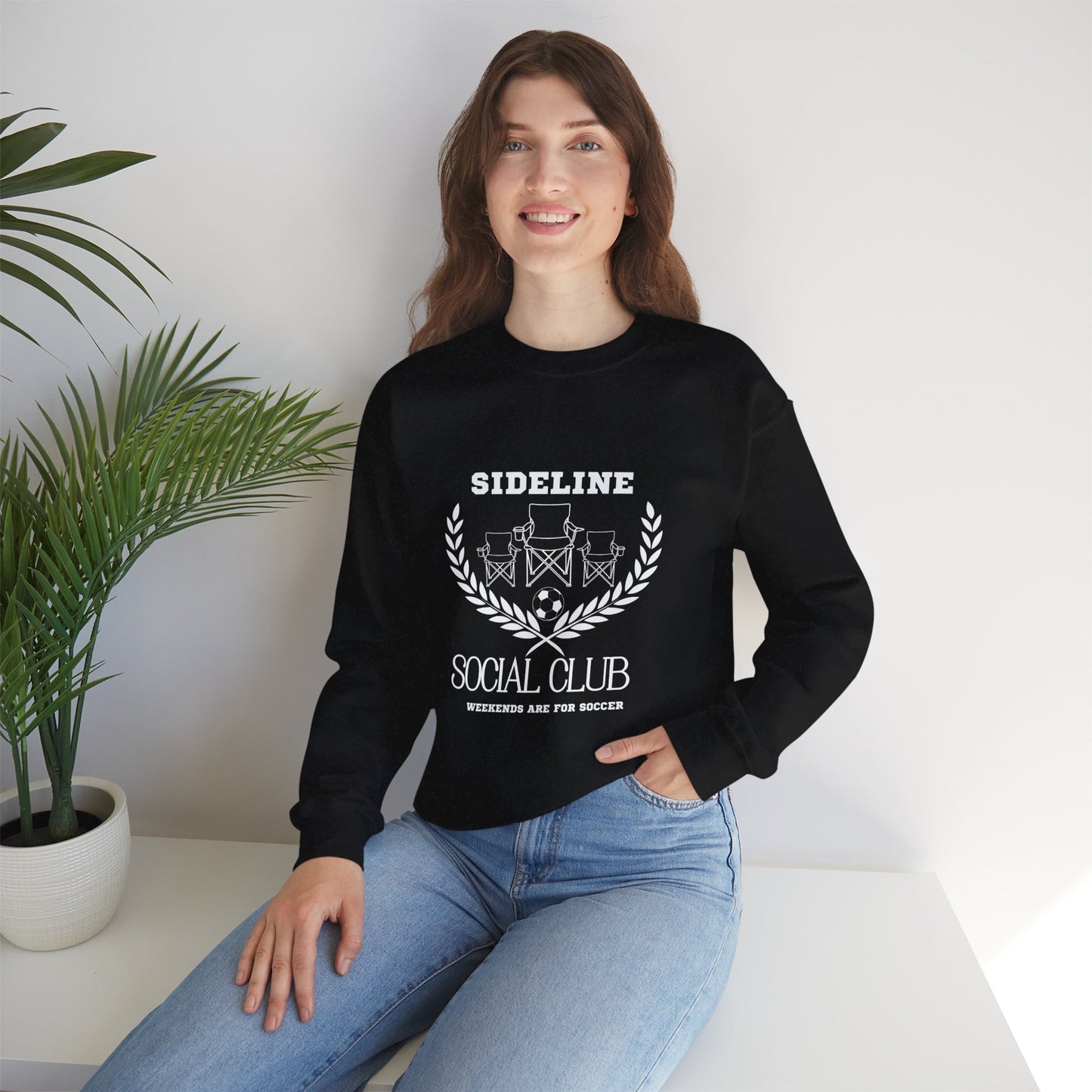 Unisex Heavy Blend™ Crewneck Sweatshirt - Sideline Social Club, Casual Sportswear, Perfect for Game Day, Gift for Soccer Lovers