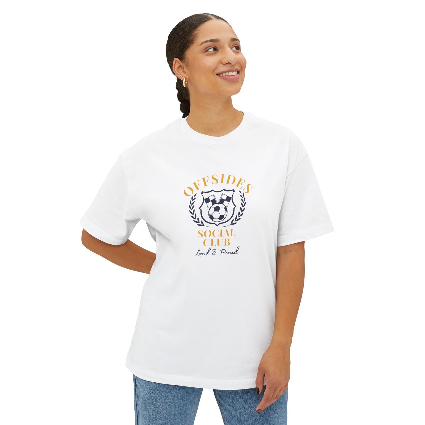 Offsides Social Club Oversized Graphic Tee, Casual Wear, Soccer Lovers, Sports Team Apparel