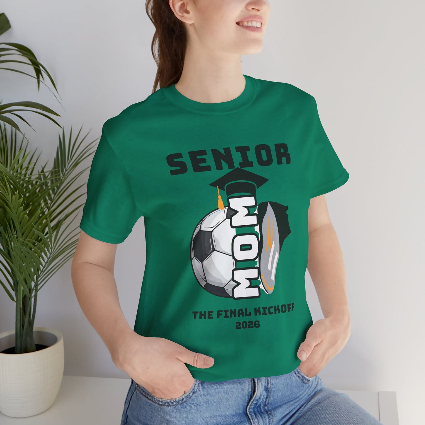 The Final Kickoff, Senior Mom Soccer Tee - Unisex Jersey Short Sleeve, End of Season