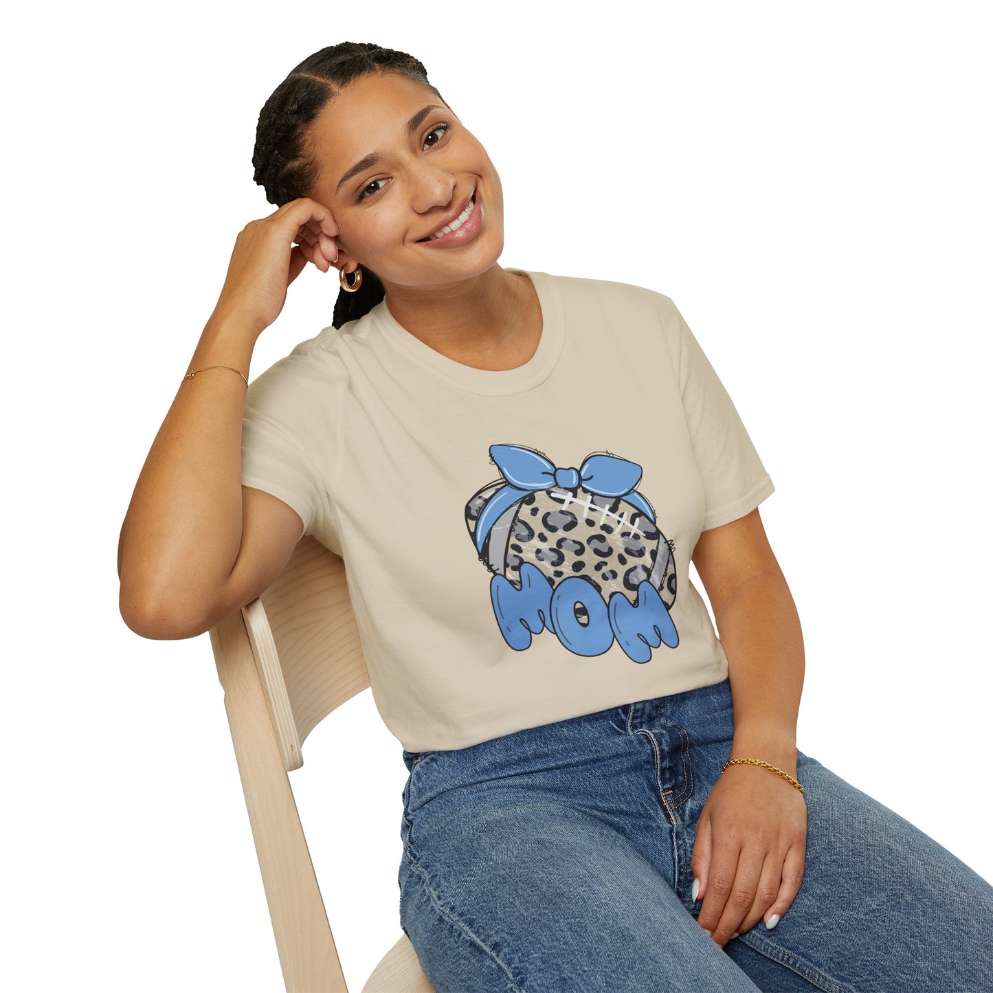 Football Mom Leopard Print T-Shirt, Gifts for Moms, Trendy Graphic Tee, Football Fan, Cute Casual Wear