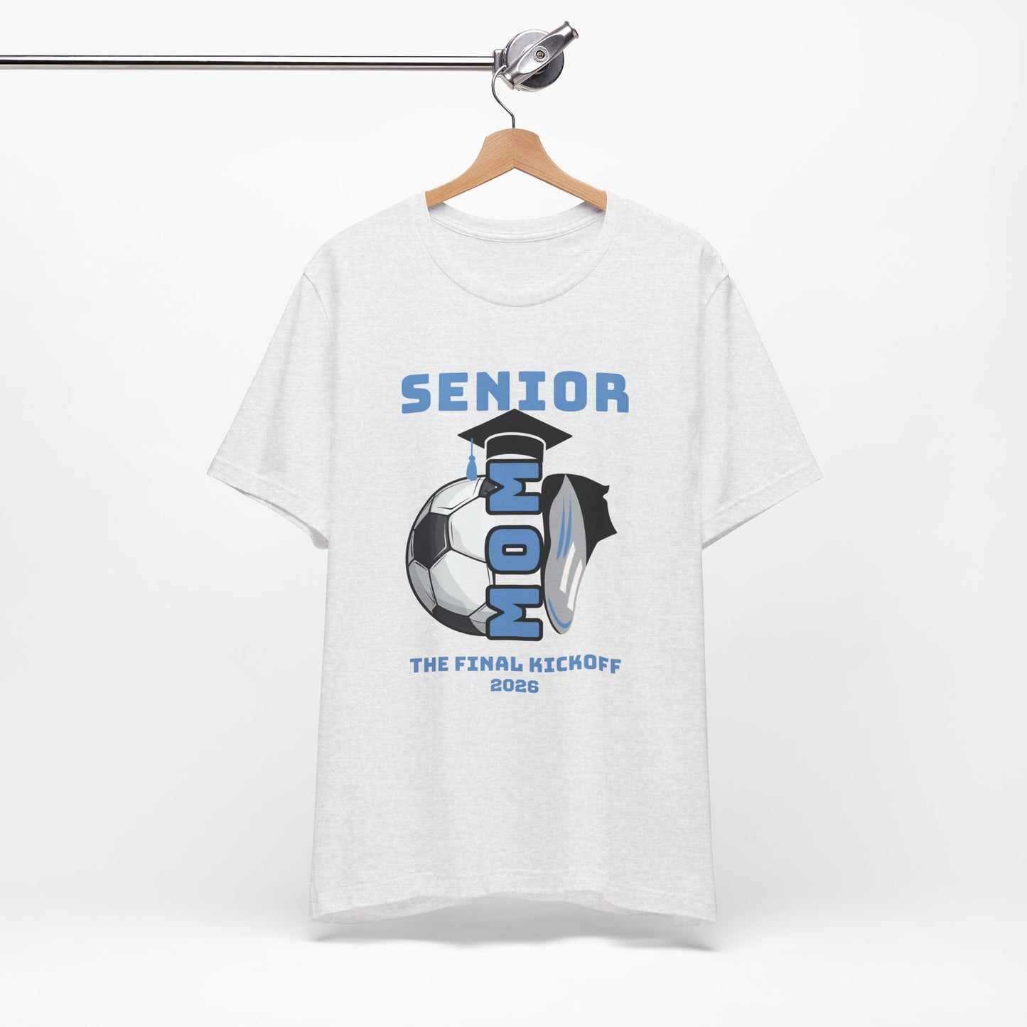 The Final Kickoff, Senior Mom Soccer Tee - Unisex Jersey Short Sleeve, End of Season