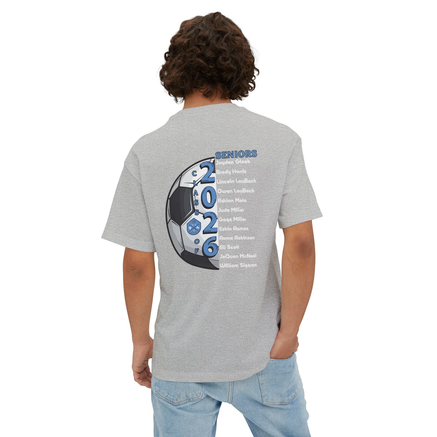 Collins Soccer Seniors Oversized Boxy Tee (Titans Crest), Soccer Senior Tribute, Class of 2026