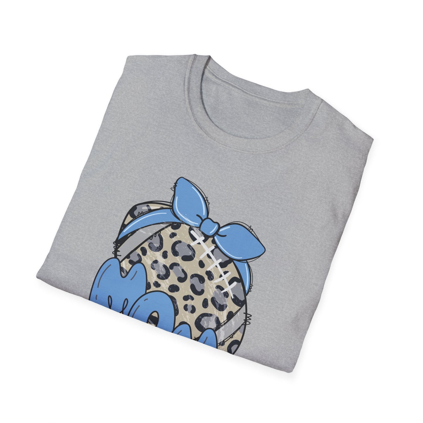 Football Mom Leopard Print T-Shirt, Gifts for Moms, Trendy Graphic Tee, Football Fan, Cute Casual Wear