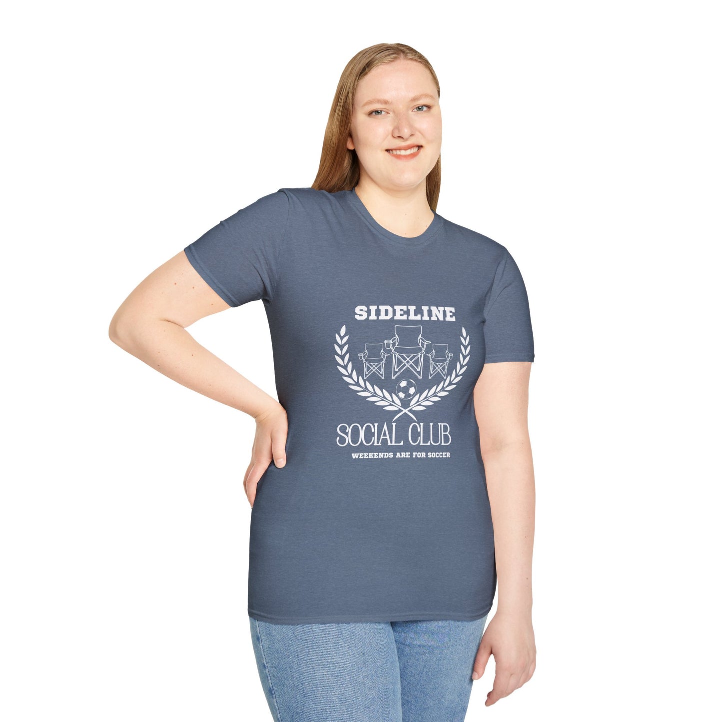 Sideline Social Club T-Shirt, Casual Tee, Weekend Vibes Shirt Gift for Soccer Fans, Summer Style