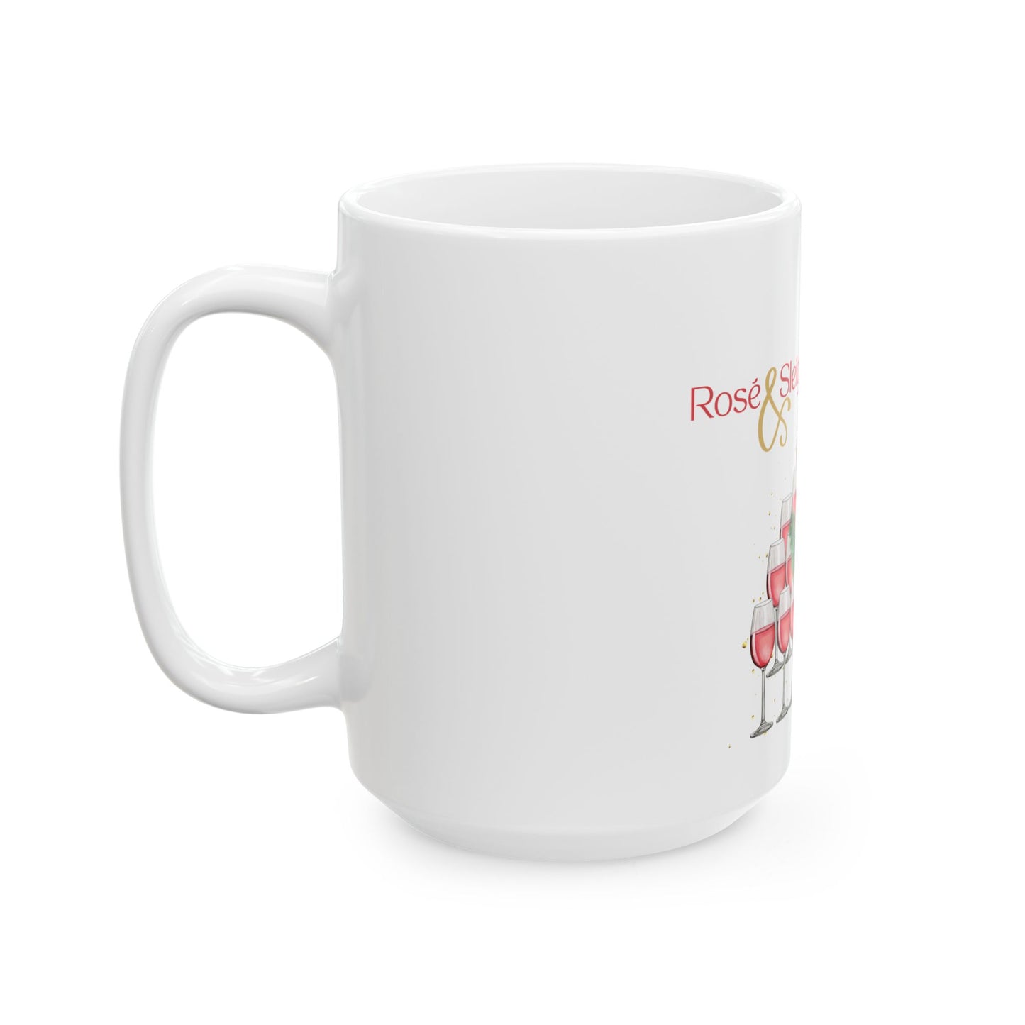 Rosé & Sleigh All Day Holiday Ceramic Coffee Cup
