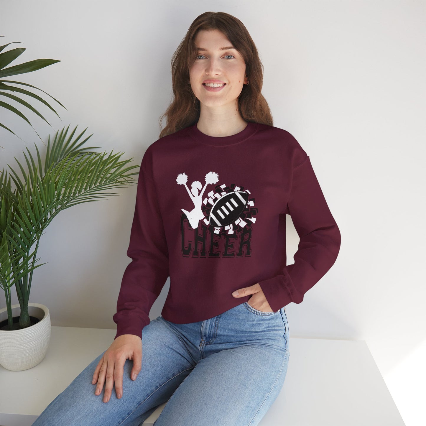 Cheer Crewneck Sweatshirt, Sports Apparel, Game Day Fashion- Can be Personalized