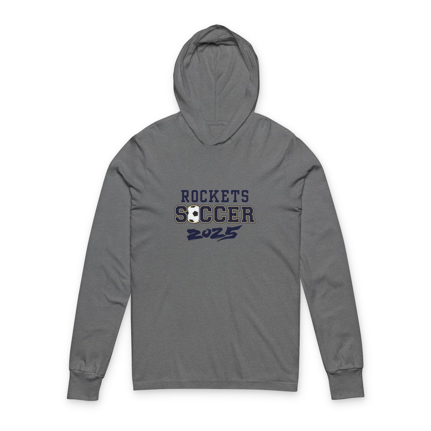 Rockets Soccer 2025 Hooded Long Sleeve Tee, Unisex Sportswear, Athletic Apparel, Sports Gift, Team Spirit Wear, Soccer Mom Shirt