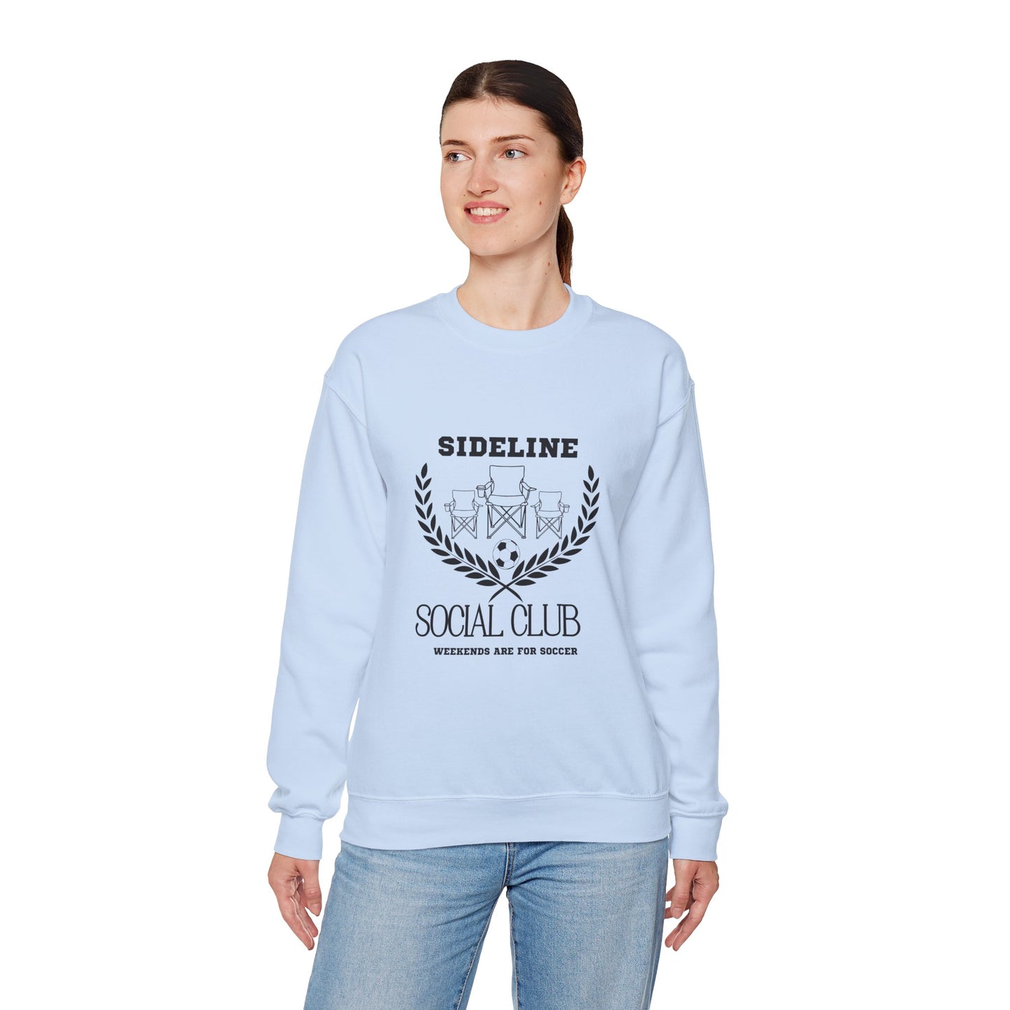 Unisex Heavy Blend™ Crewneck Sweatshirt - Sideline Social Club, Casual Sportswear, Perfect for Game Day, Gift for Soccer Lovers