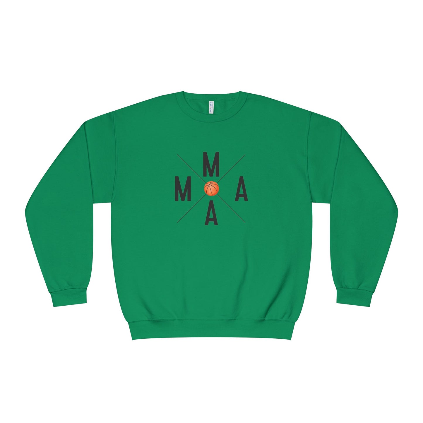 MAMA Crossed Letters with Basketball Crewneck Sweatshirt