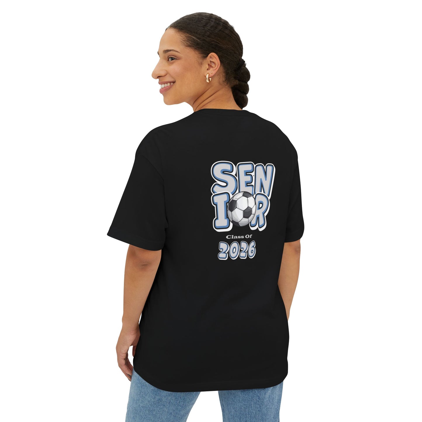 2026 Senior Soccer Oversized Boxy Tee, Graduation Gift, Sports Fan Apparel
