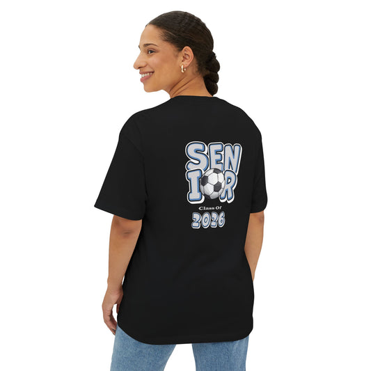 2026 Senior Soccer Oversized Boxy Tee, Graduation Gift, Sports Fan Apparel