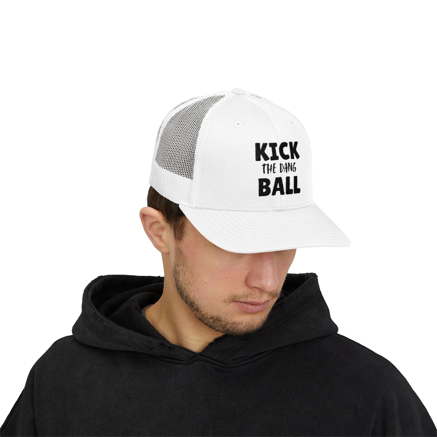 Kick the Dang Ball Snapback Trucker Cap, Sports Cap, Casual Cap, Gift for Athletes, Fun Hat for Outdoor Events