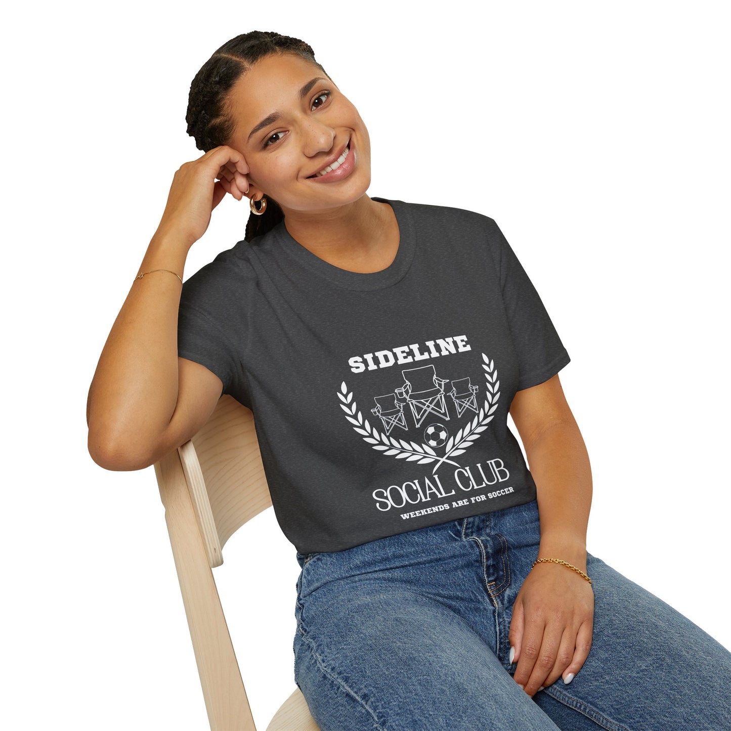 Sideline Social Club T-Shirt, Casual Tee, Weekend Vibes Shirt Gift for Soccer Fans, Summer Style
