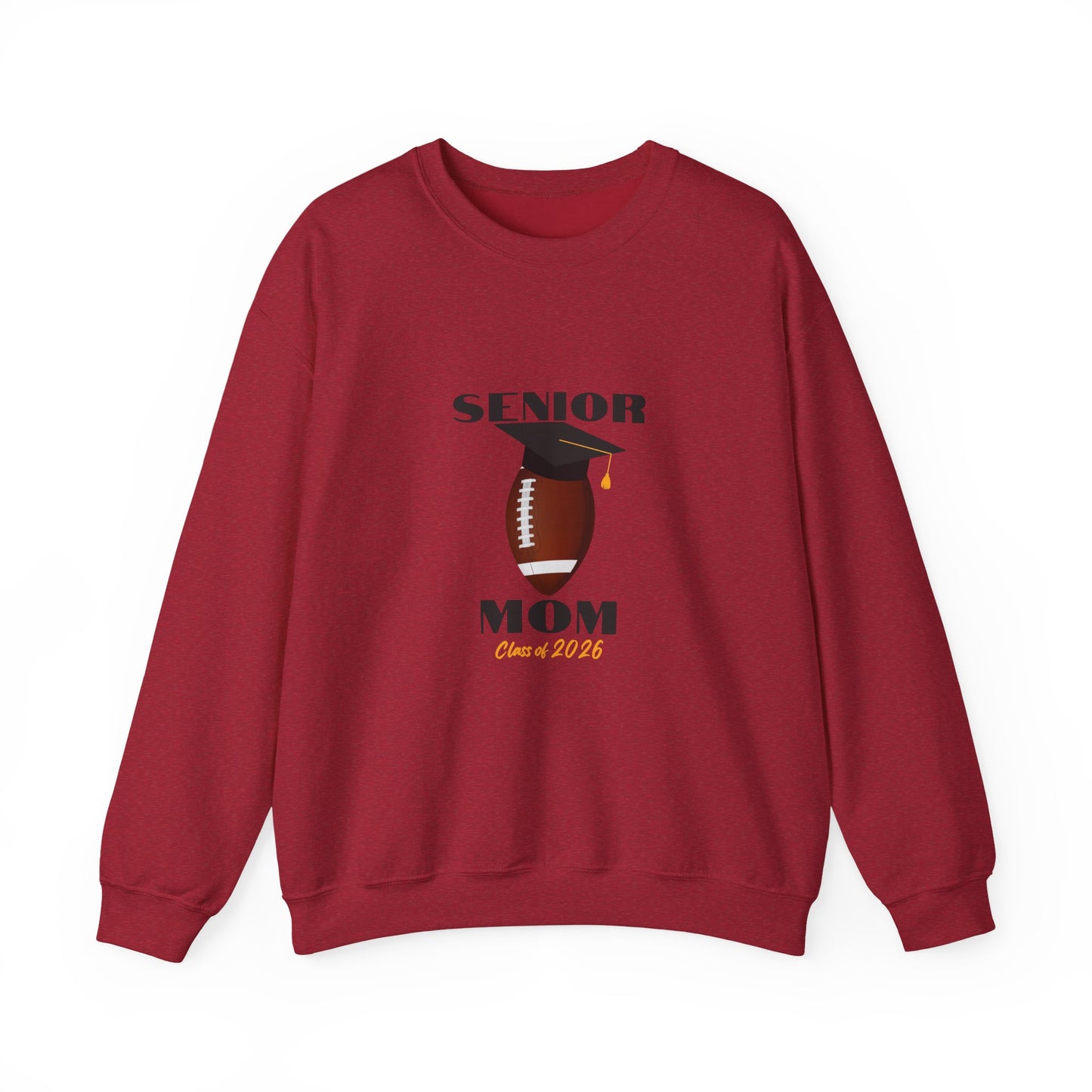 Senior Football Mom Crewneck Sweatshirt - Celebrate Graduation, Perfect Gift for Sports Moms, Comfortable Casual Wear, Unisex Sweater