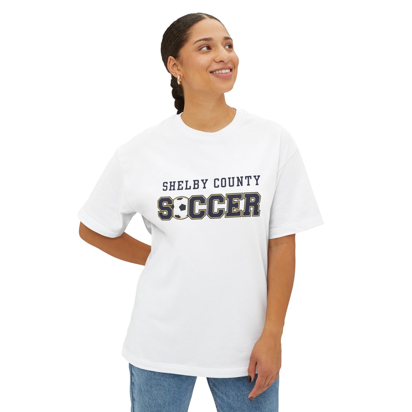 Shelby County Soccer Oversized Boxy Tee - Unisex Sport Tee, Team Spirit Apparel