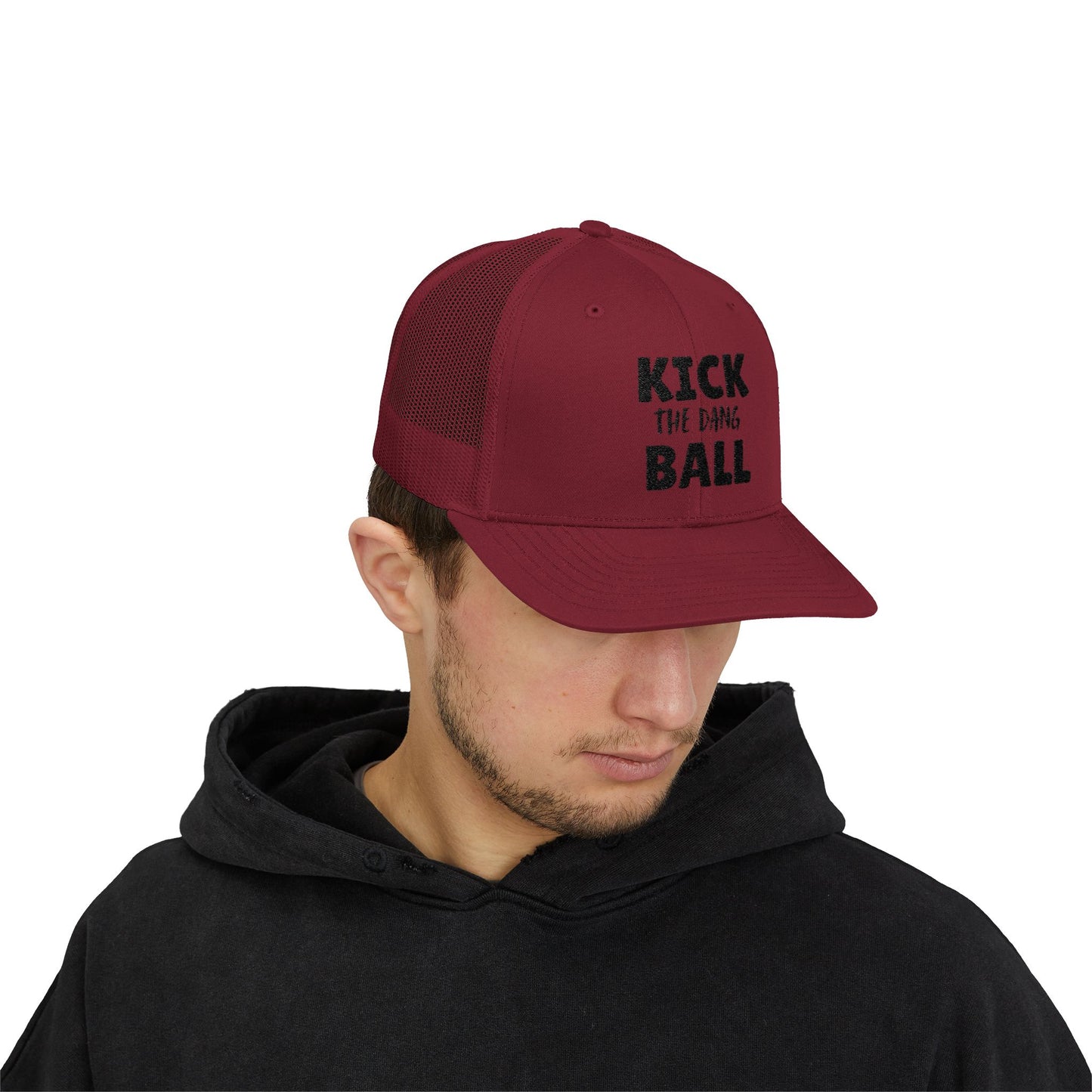 Kick the Dang Ball Snapback Trucker Cap, Sports Cap, Casual Cap, Gift for Athletes, Fun Hat for Outdoor Events