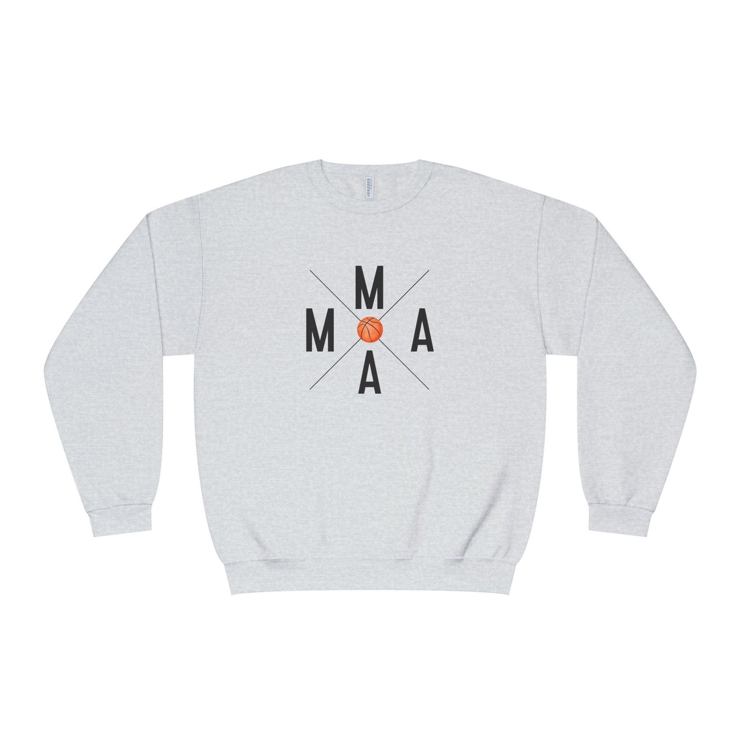MAMA Crossed Letters with Basketball Crewneck Sweatshirt