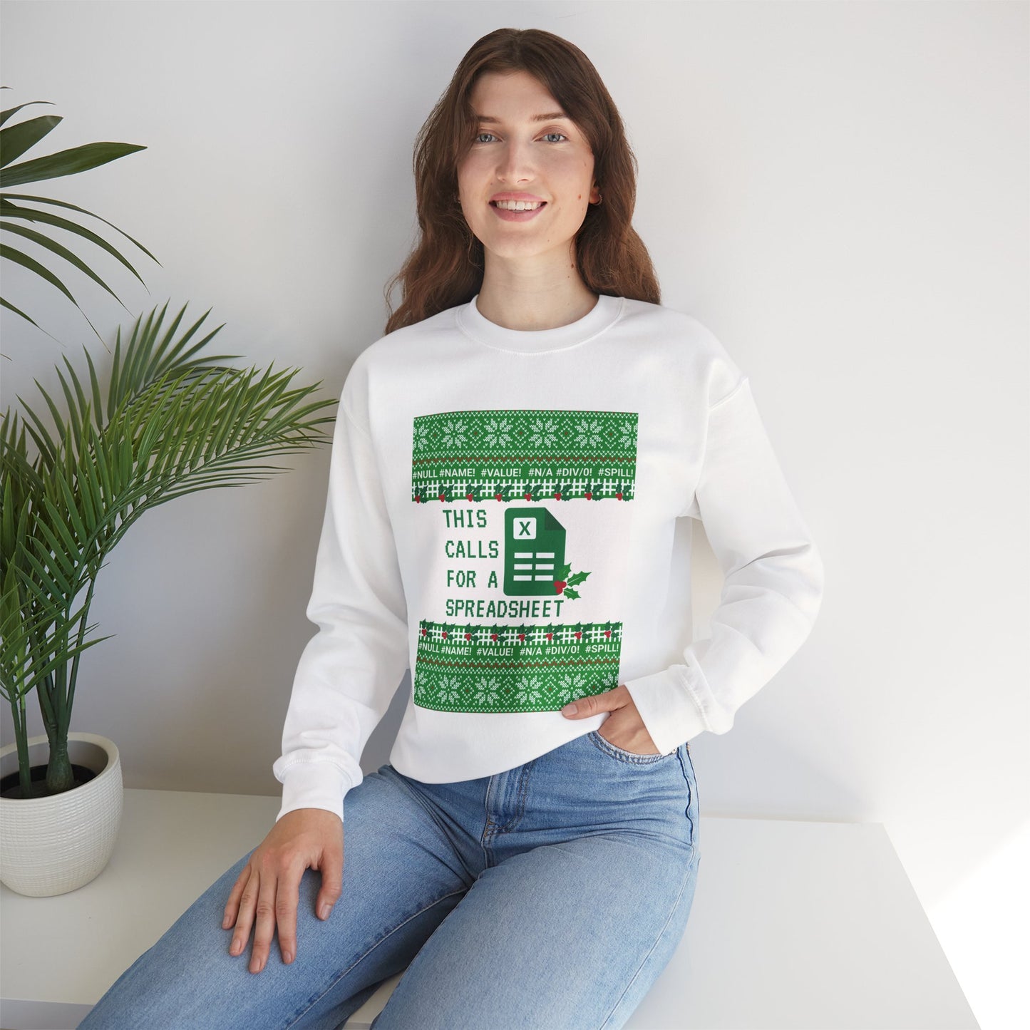 Christmas Calls for a Spreadsheet Crewneck Sweatshirt