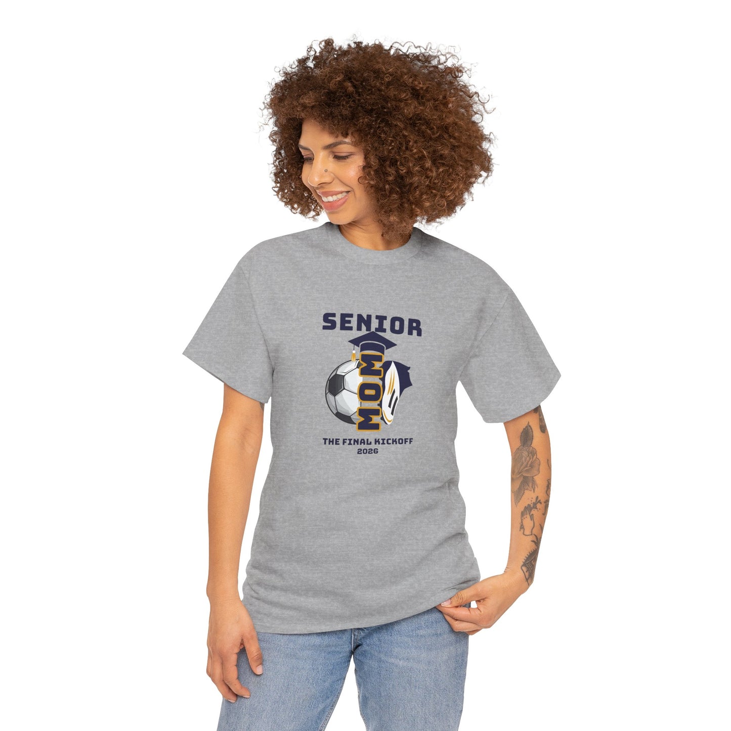 Final Kick Off Senior Soccer Mom Tee, Unisex Heavy Cotton Tee, Class of 2026