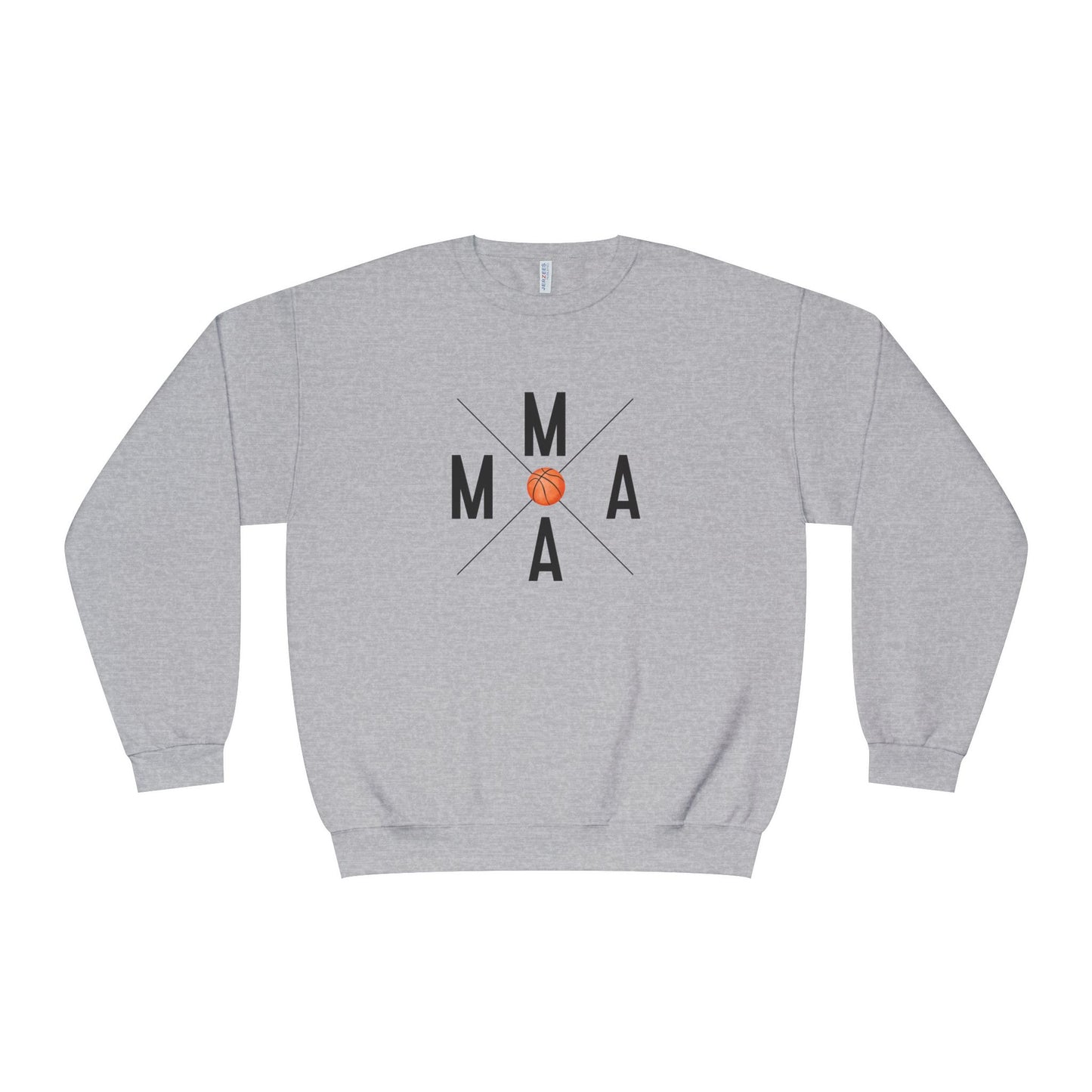 MAMA Crossed Letters with Basketball Crewneck Sweatshirt