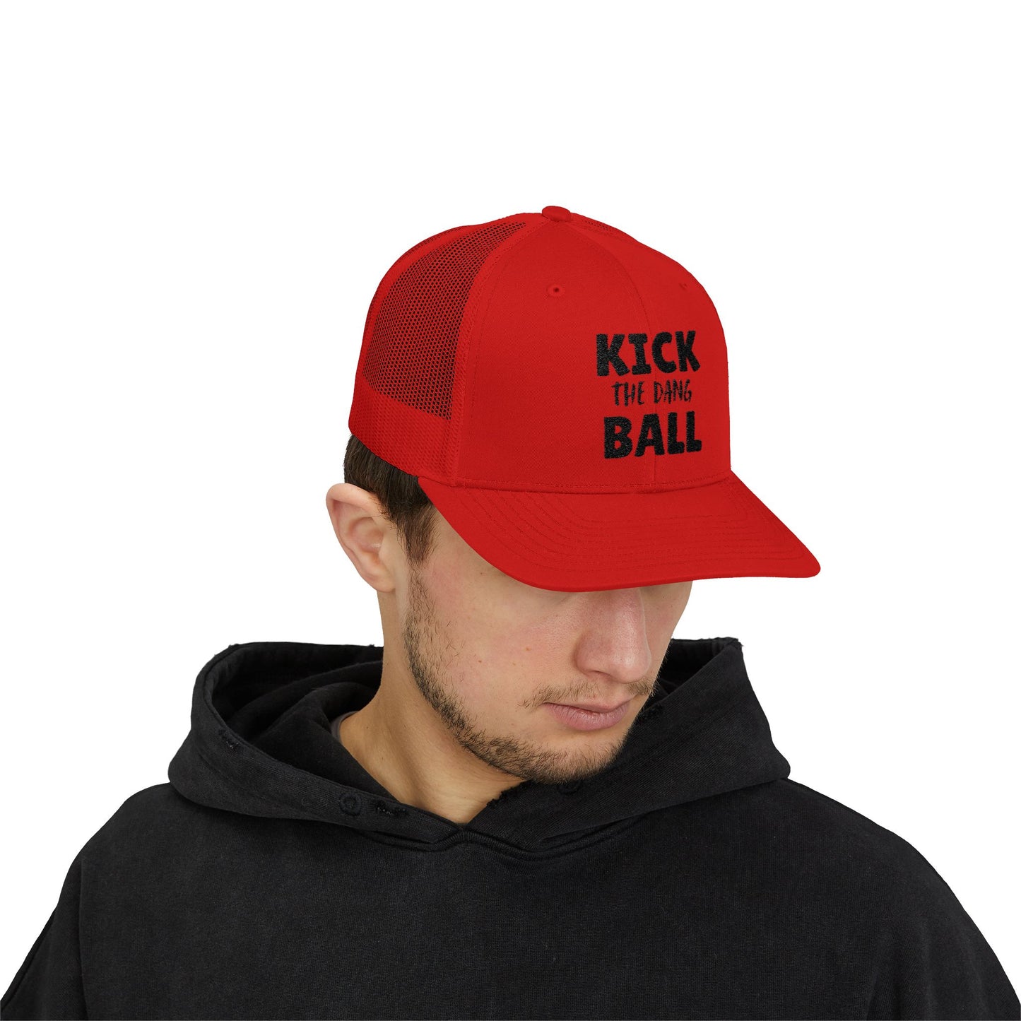 Kick the Dang Ball Snapback Trucker Cap, Sports Cap, Casual Cap, Gift for Athletes, Fun Hat for Outdoor Events