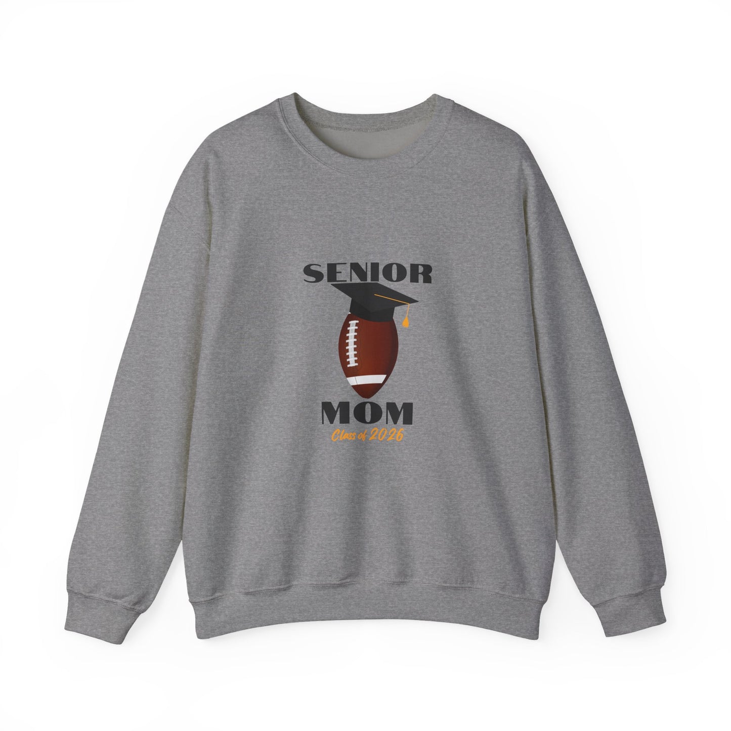 Senior Football Mom Crewneck Sweatshirt - Celebrate Graduation, Perfect Gift for Sports Moms, Comfortable Casual Wear, Unisex Sweater