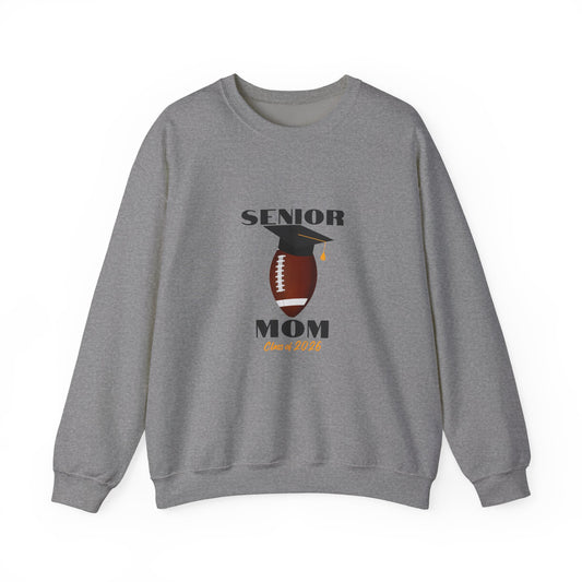 Senior Football Mom Crewneck Sweatshirt - Celebrate Graduation, Perfect Gift for Sports Moms, Comfortable Casual Wear, Unisex Sweater