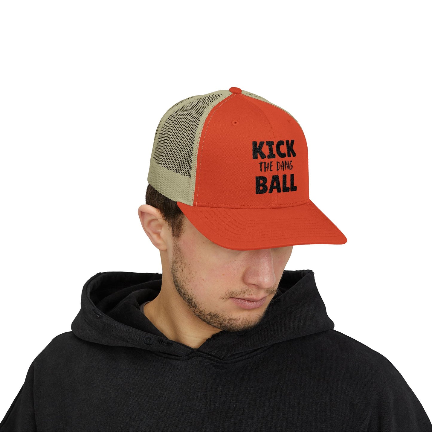 Kick the Dang Ball Snapback Trucker Cap, Sports Cap, Casual Cap, Gift for Athletes, Fun Hat for Outdoor Events