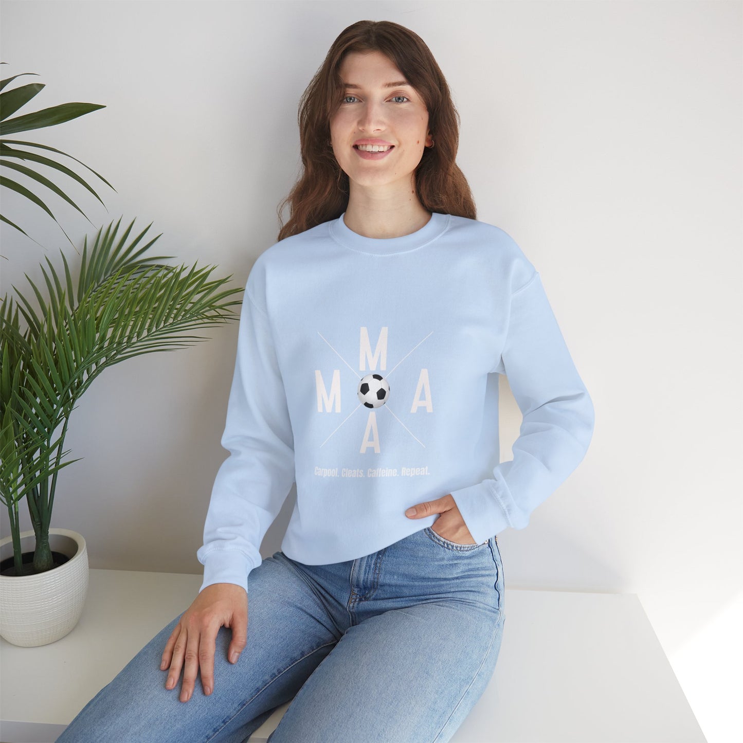 SOCCER MAMA Crewneck Sweatshirt, Sports Apparel, Gift for Soccer Moms, Casual Wear, Soccer Player Sweatshirt