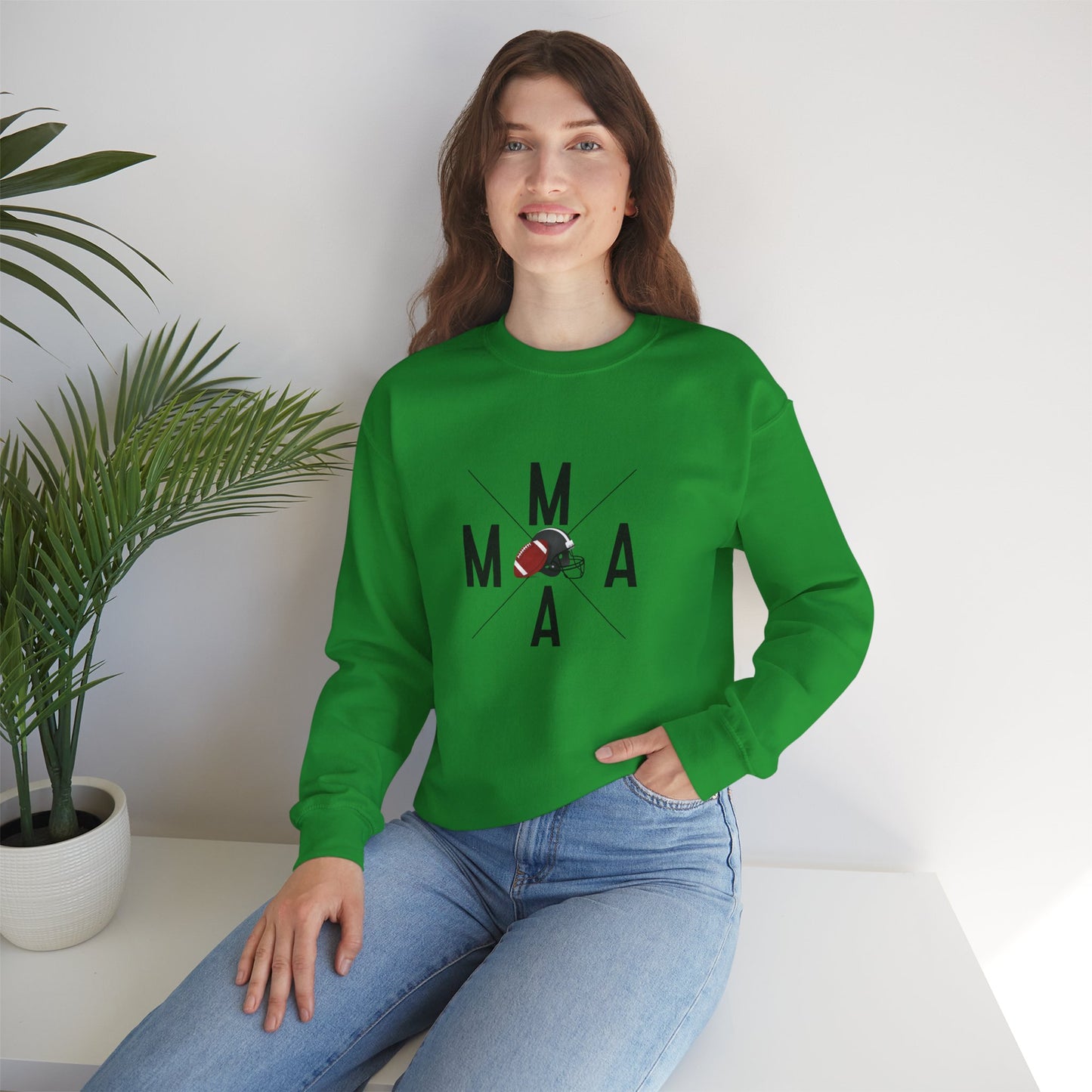 Stylish MAMA Crewneck Sweatshirt, Unisex Sweatshirt, Casual Wear, Football Season, Gift for Moms, Sports Sweatshirt, Fitness Clothing