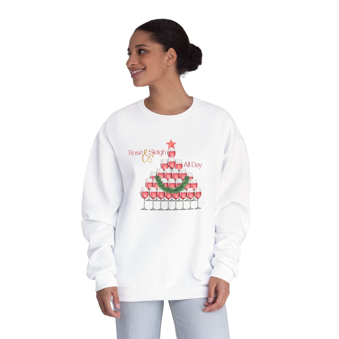 Rose and Sleigh, All Day Holiday Crewneck