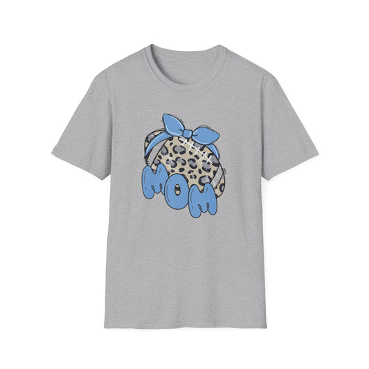 Football Mom Leopard Print T-Shirt, Gifts for Moms, Trendy Graphic Tee, Football Fan, Cute Casual Wear