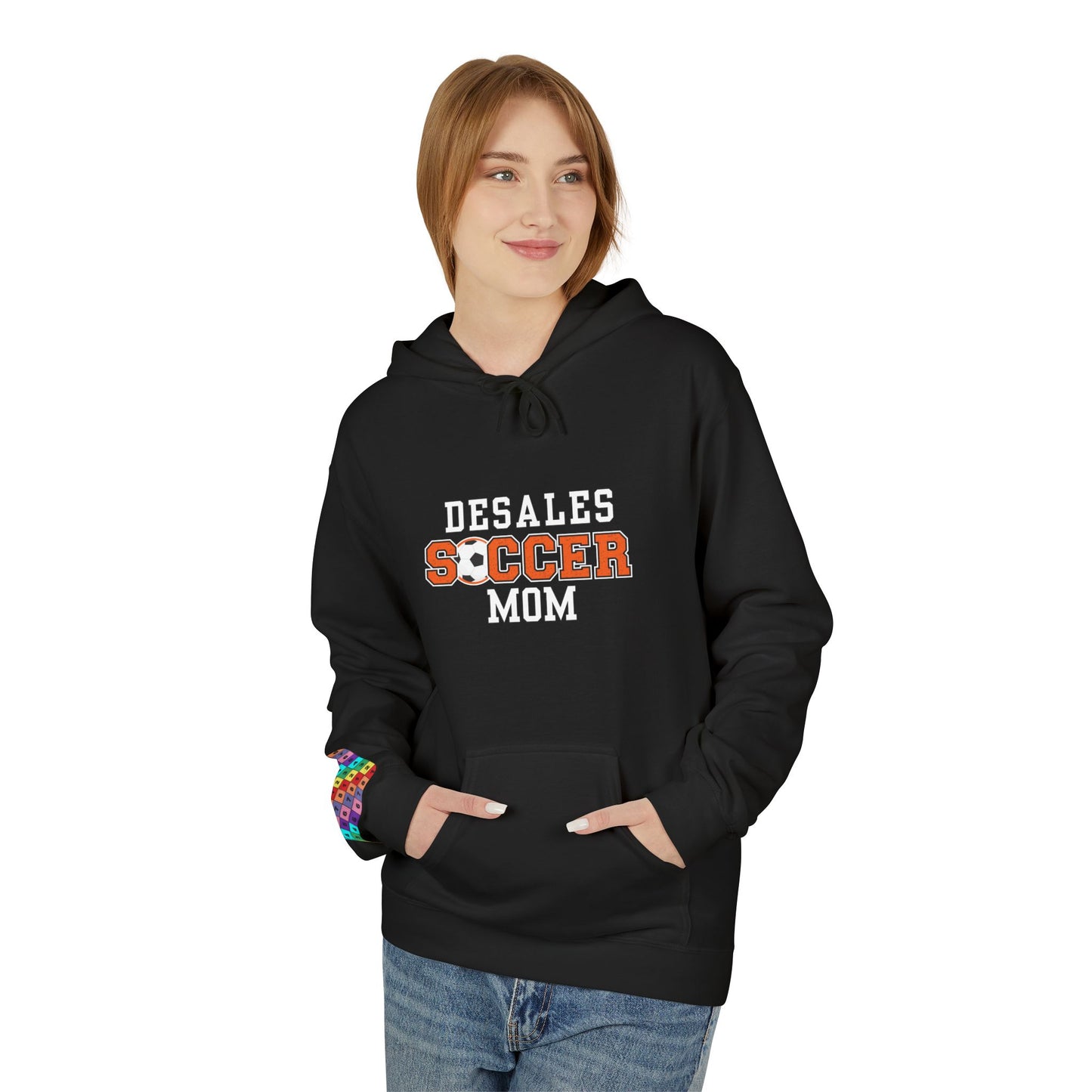 Desales Soccer Mom Hoodie, Fleece Sweatshirt, Gift for Sports Moms, Perfect for Game Day, Cozy Athletic Apparel