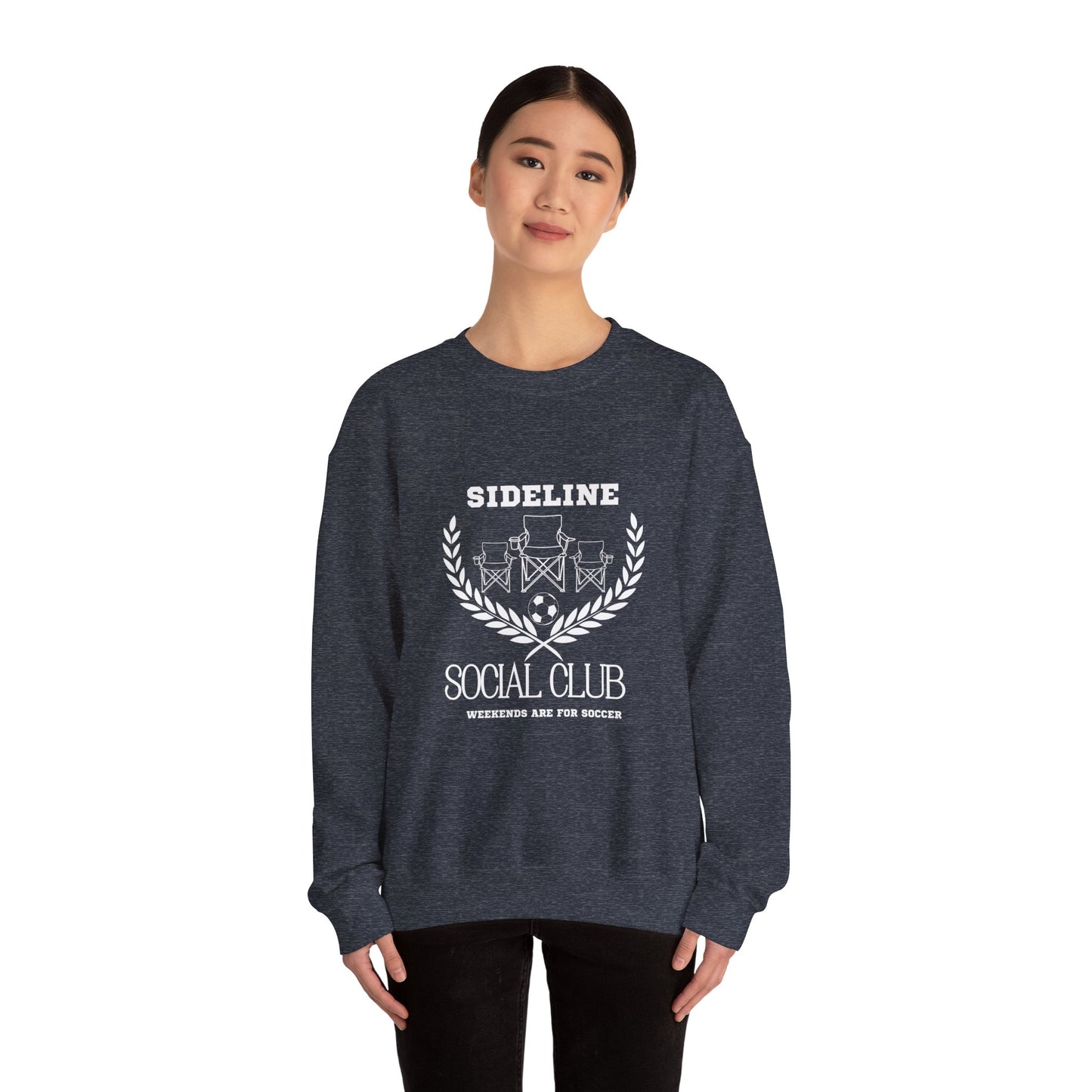 Unisex Heavy Blend™ Crewneck Sweatshirt - Sideline Social Club, Casual Sportswear, Perfect for Game Day, Gift for Soccer Lovers