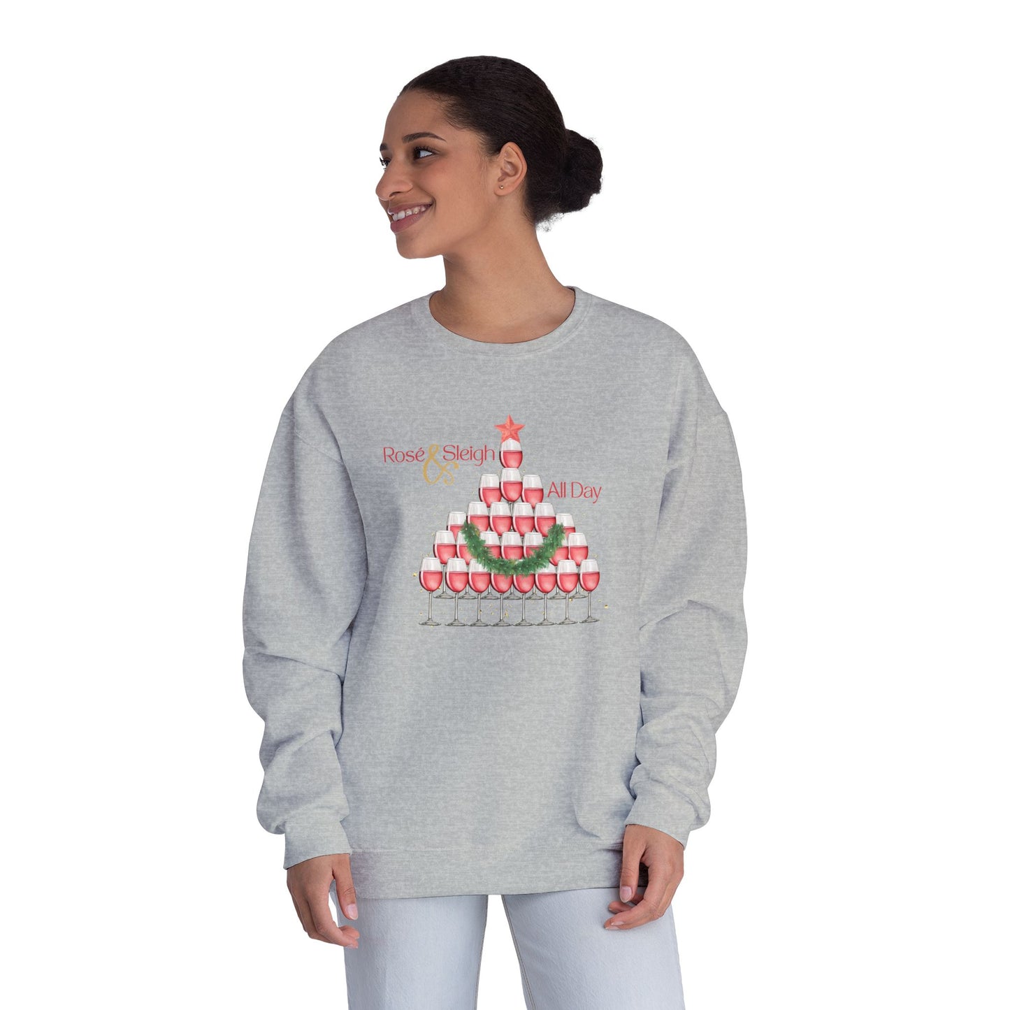Rose and Sleigh, All Day Holiday Crewneck
