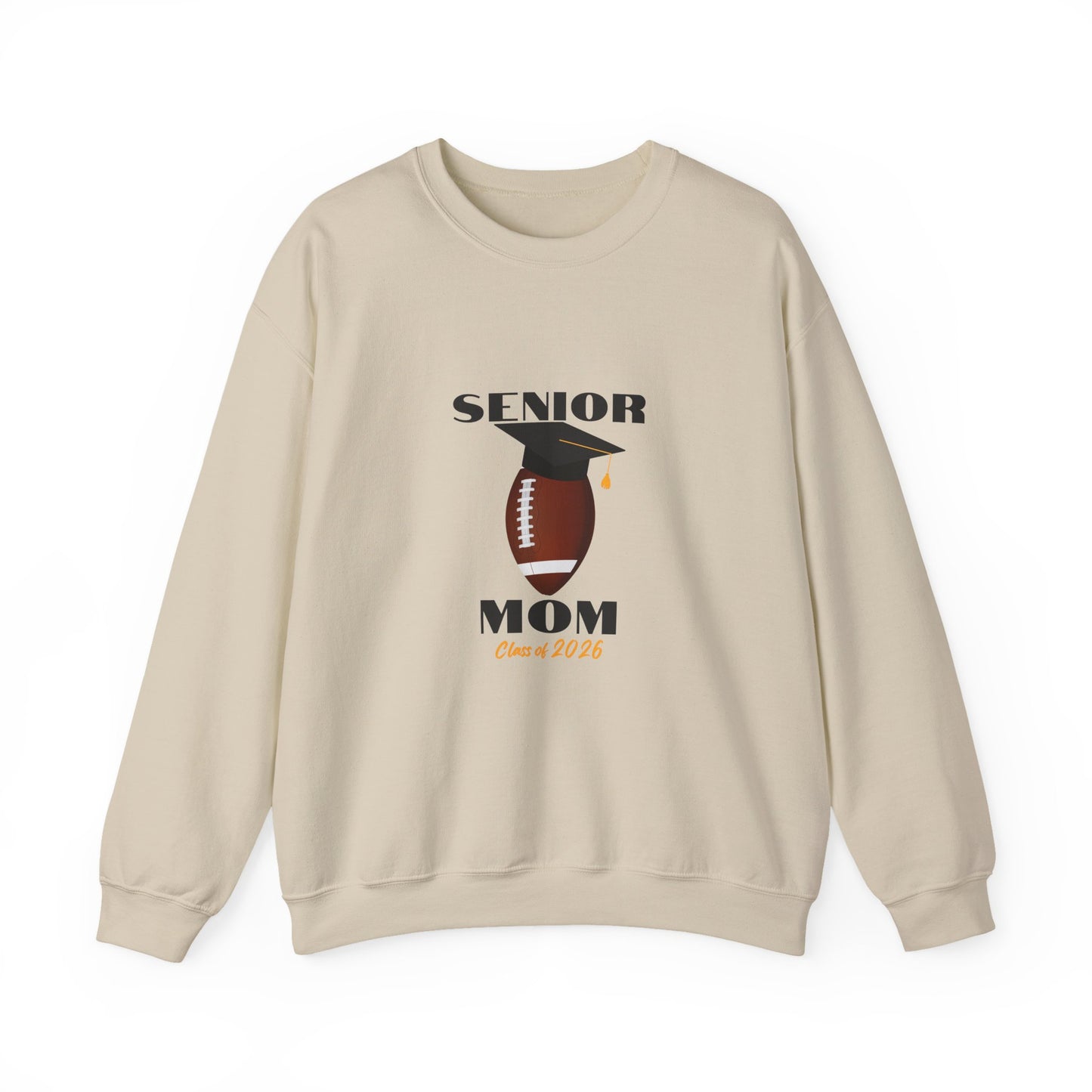 Senior Football Mom Crewneck Sweatshirt - Celebrate Graduation, Perfect Gift for Sports Moms, Comfortable Casual Wear, Unisex Sweater