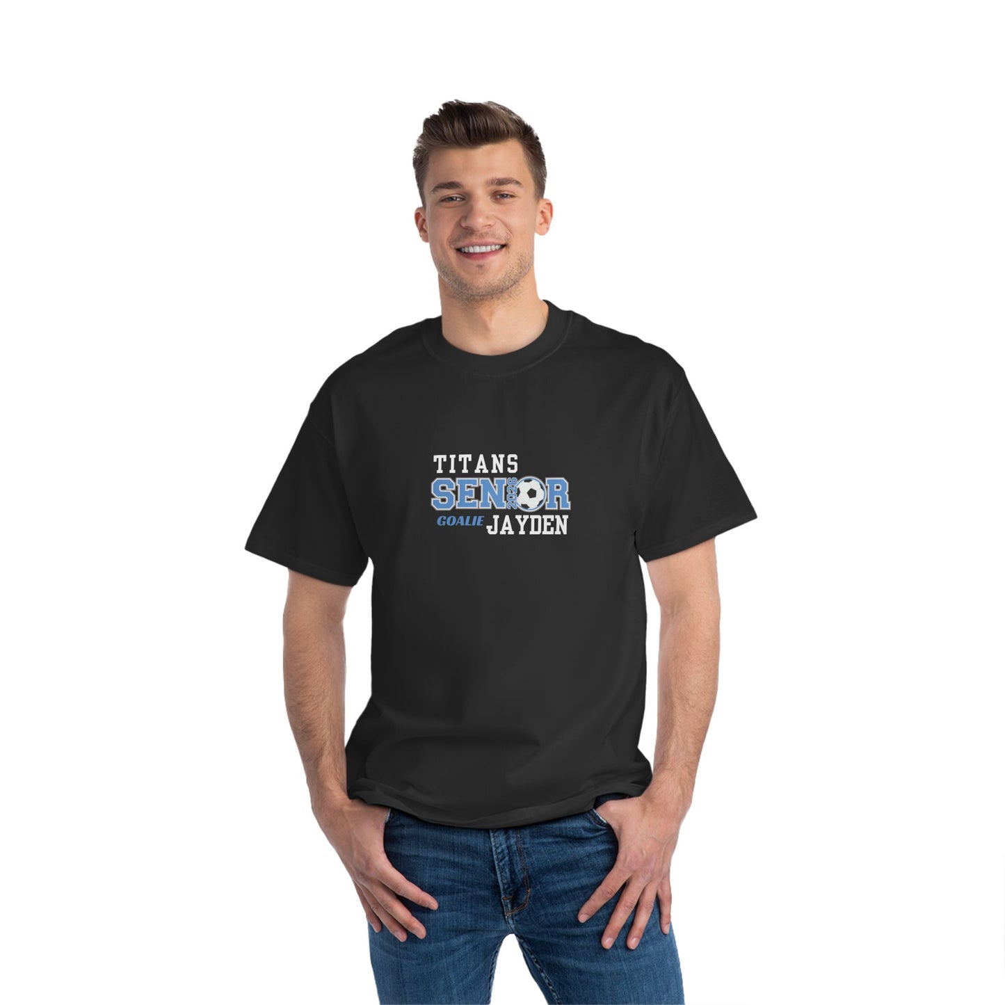 Personalized Senior Goalie T-Shirt, Custom Sports Tee, Soccer Shirt, Titan Team Apparel