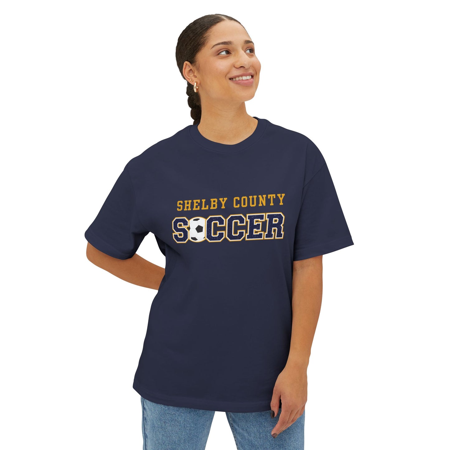Shelby County Soccer Oversized Boxy Tee - Unisex Sport Tee, Team Spirit Apparel
