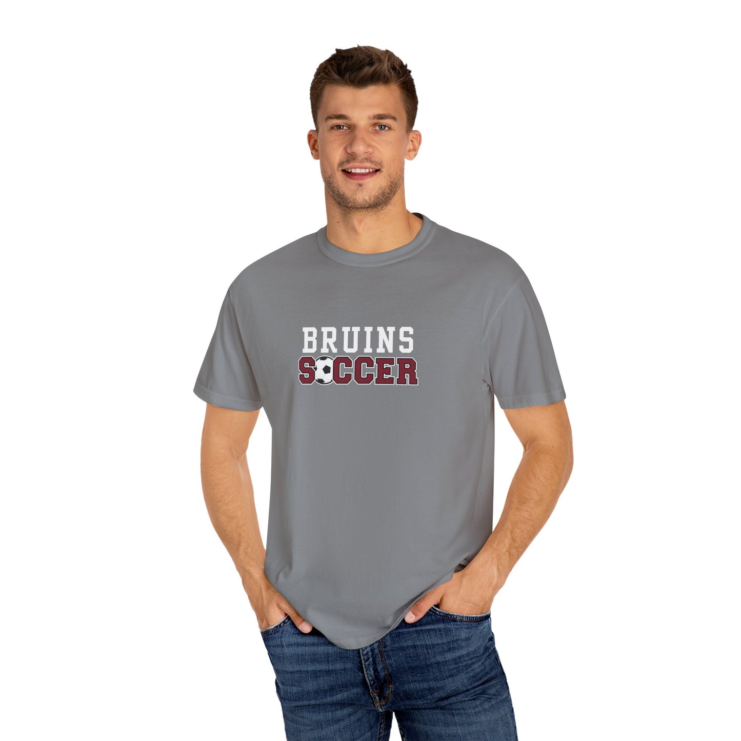 Bruins Soccer Garment-Dyed T-Shirt, Unisex Sports Tee, Comfortable Casual Wear, Perfect Gift for Soccer Fans, Team Spirit Apparel