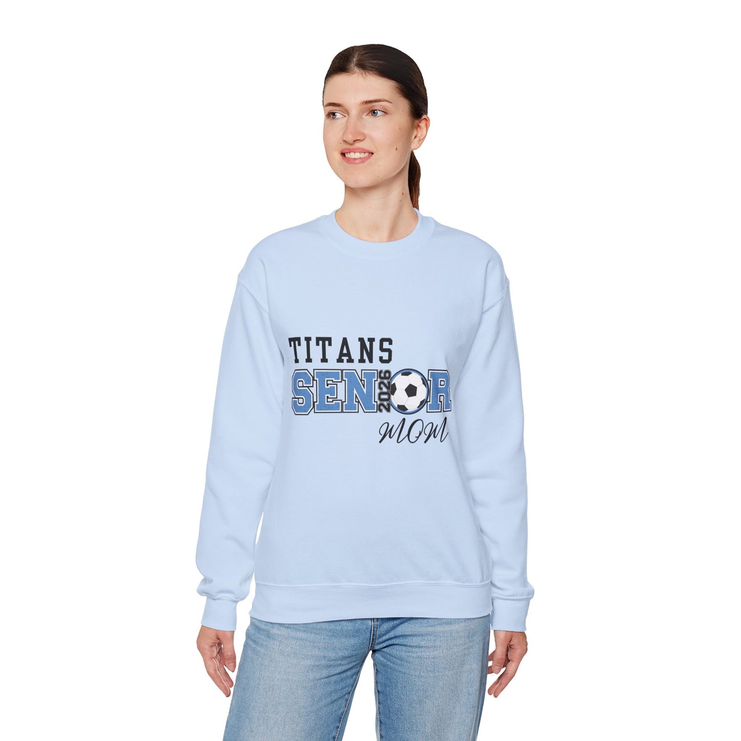 Titan Soccer Senior Mom Sweatshirt | Cozy Team Spirit Wear, Gift for Sports Moms, Comfortable Crewneck, Perfect for Game Days
