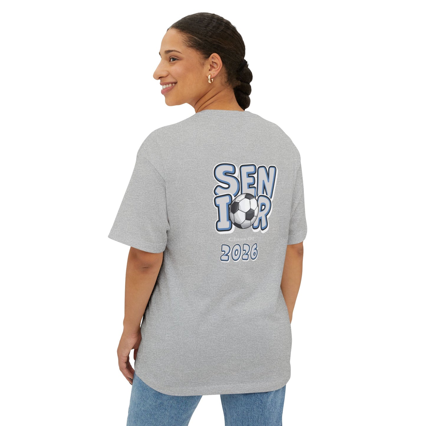 2026 Senior Soccer Oversized Boxy Tee, Graduation Gift, Sports Fan Apparel