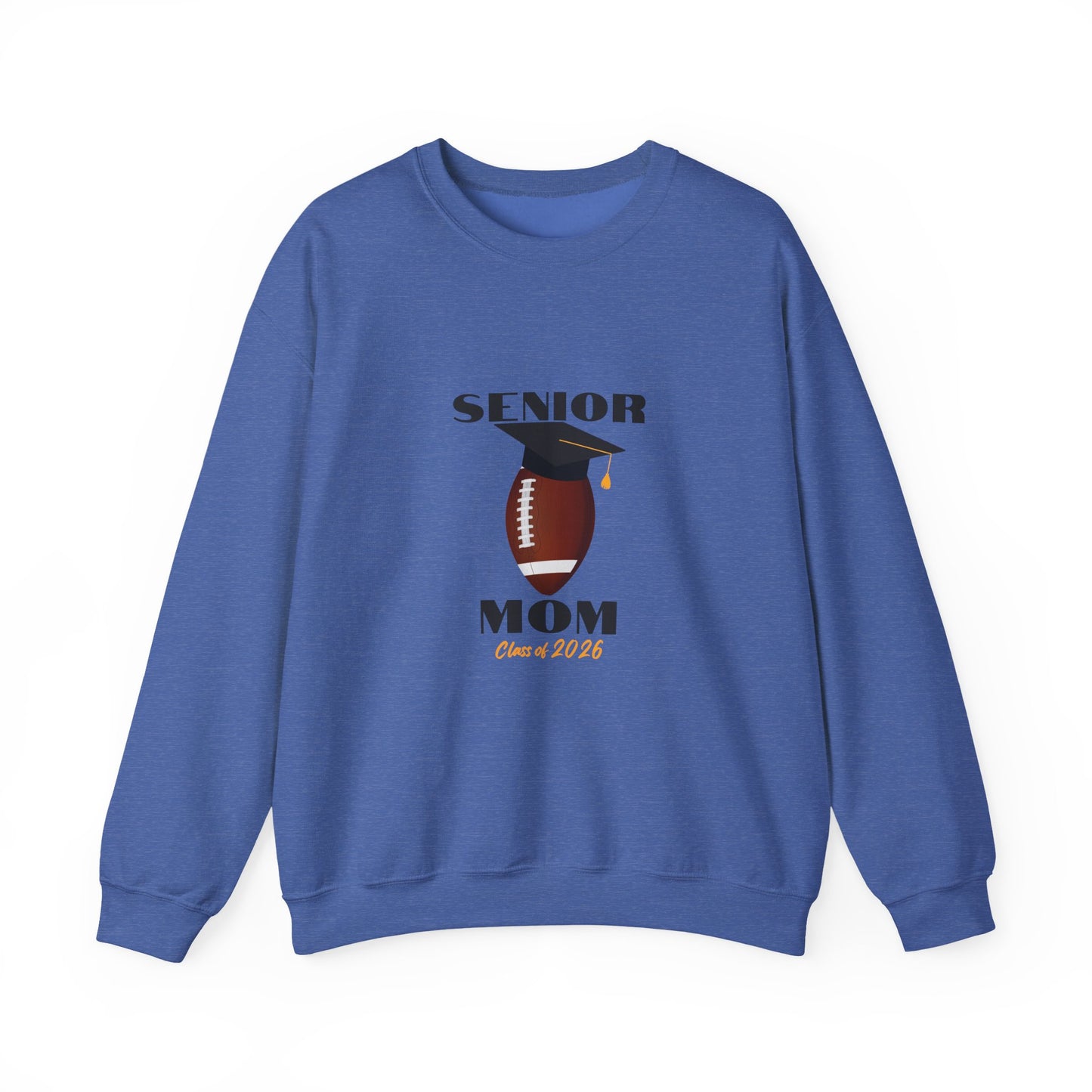 Senior Football Mom Crewneck Sweatshirt - Celebrate Graduation, Perfect Gift for Sports Moms, Comfortable Casual Wear, Unisex Sweater