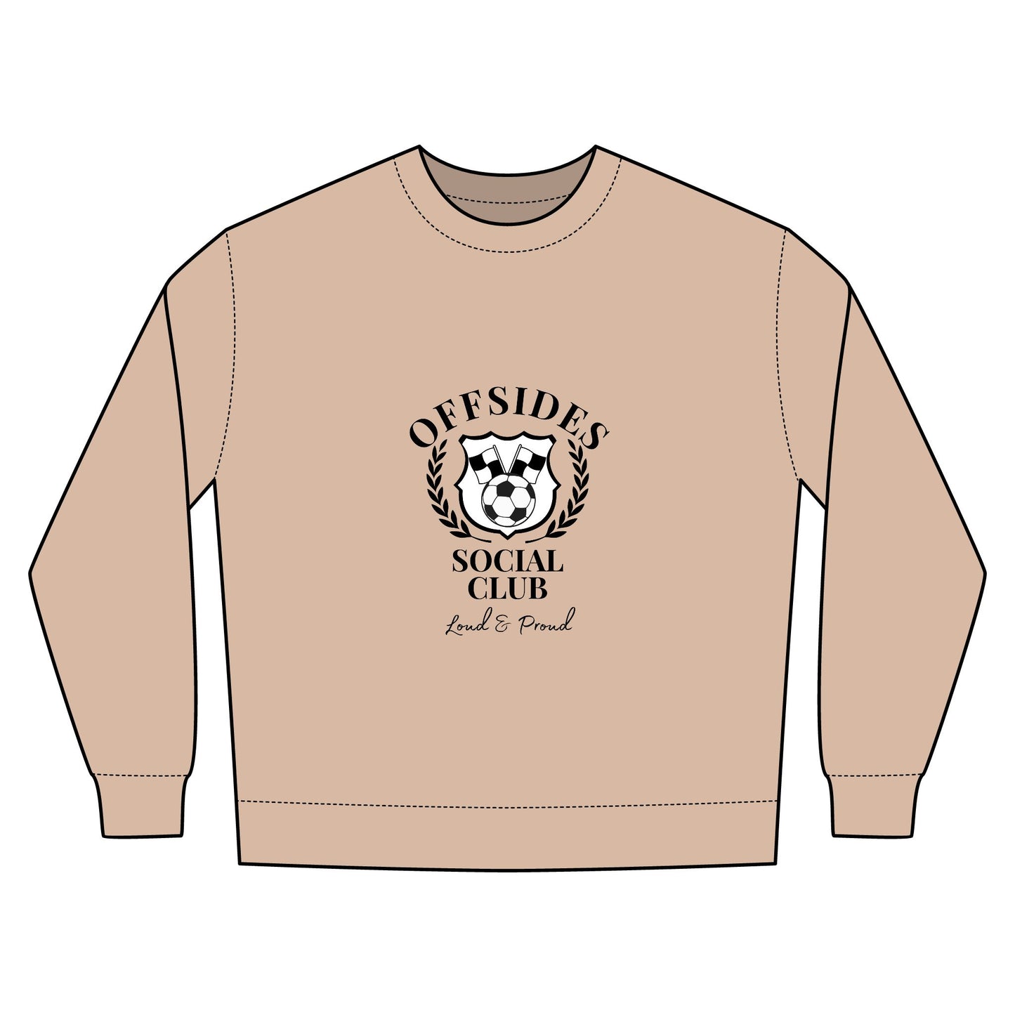 Soccer Urban Crewneck Sweatshirt - Perfect for Game Day, Sports Fans, Casual Wear, Team Spirit, Offsides Social Club