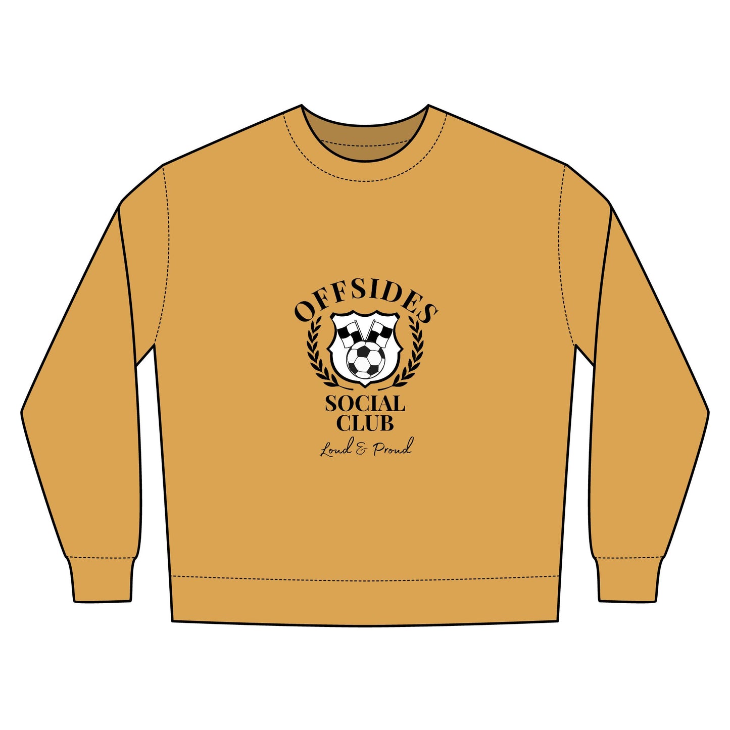 Soccer Urban Crewneck Sweatshirt - Perfect for Game Day, Sports Fans, Casual Wear, Team Spirit, Offsides Social Club